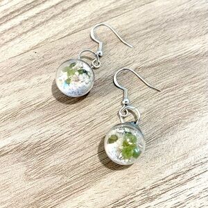 45. Anna Marie island, FL beach sand and peridot Dangle Earrings